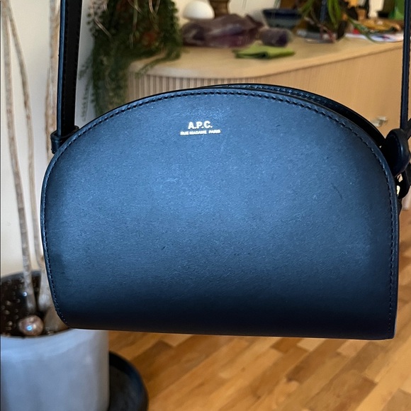 A.P.C. Black Demi Lune Mini Crossbody Bag Purse - Picture 11 of 13